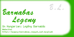 barnabas legeny business card